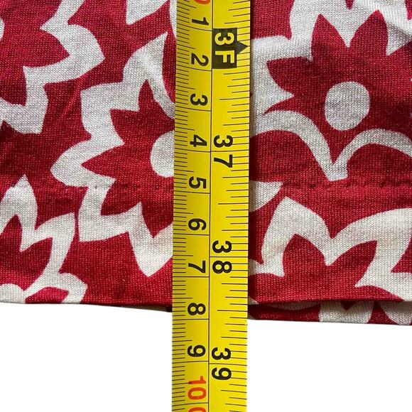Ric Rac Anthropologie Womens Stellaflora Dress Red White Floral Silk Blend Sze M - Picture 9 of 9